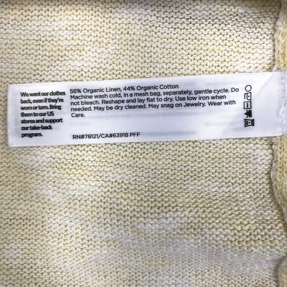 EILEEN FISHER Organic Linen Cotton Knit Slub Square Top L Yellow Classic Resort - Picture 9 of 11